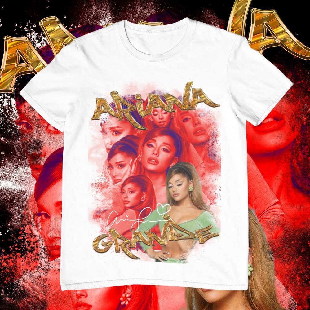 Ariana Grande | Graphic T-shirt | Custom Made | Bootleg | Cotton Tee | Black - Picture 2 of 2